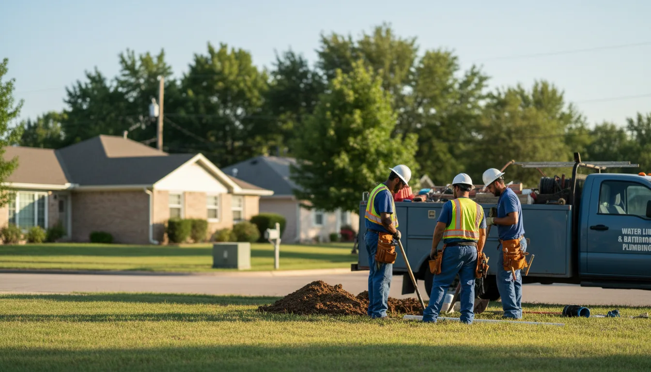 Residential water line and bathroom plumbing service in Durant, IA